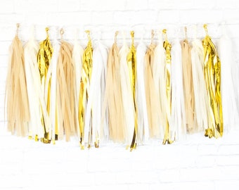 Beige Ivory Gold Tassel Garland Kit