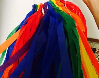 Rainbow Tassel Garland -  on Twine- Customize your Colors and length - tassle garland , rainbow