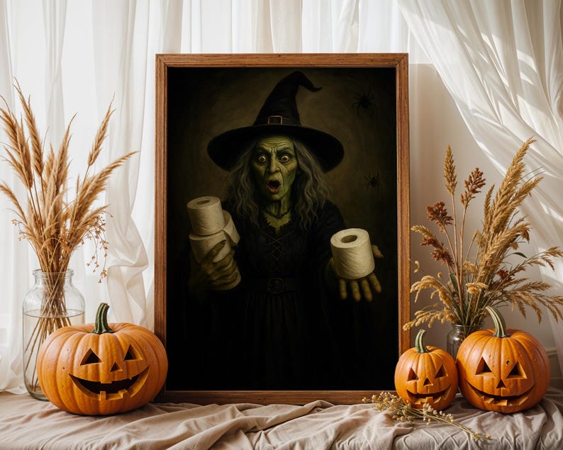 Halloween Bathroom Witch Print