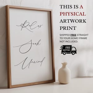 Relax Soak Unwind Wall Physical Print. Frame Not Included