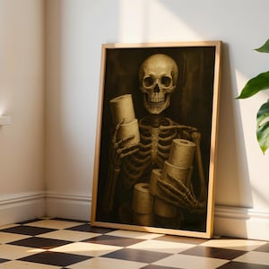 Bathroom Skeleton Print