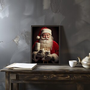 Funny Santa Bathroom Art