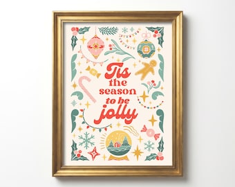 Tis the Season Wall Art Print | Christmas Quote Wall Decor | Festive Holiday Sign | Cozy Christmas Home Decor
