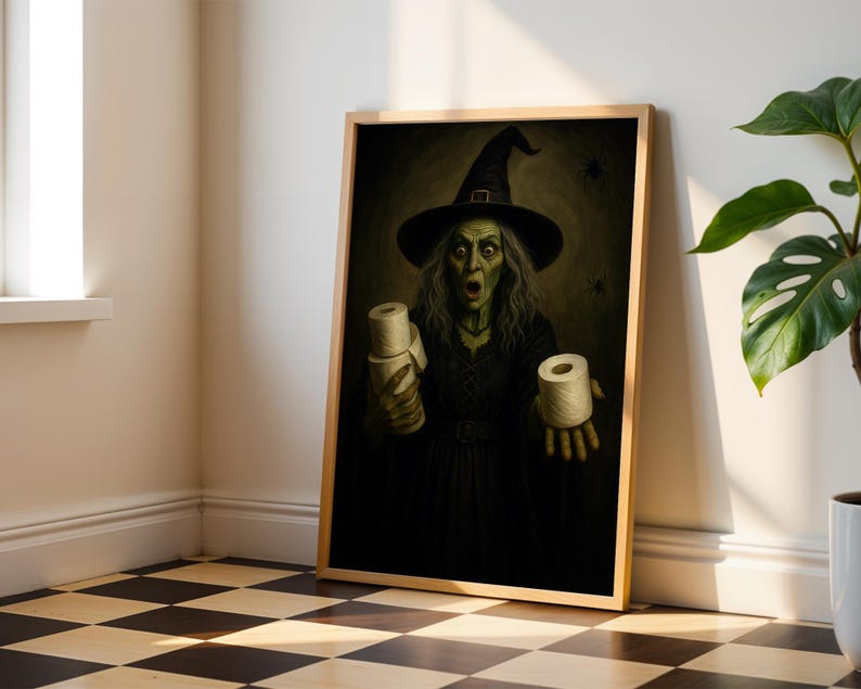 Halloween Bathroom Witch Print