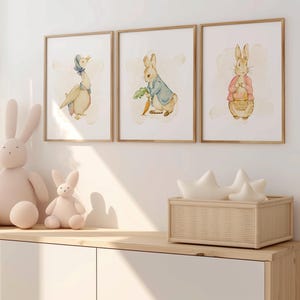 Peter Rabbit and Flopsy Watercolor Nursery Art
