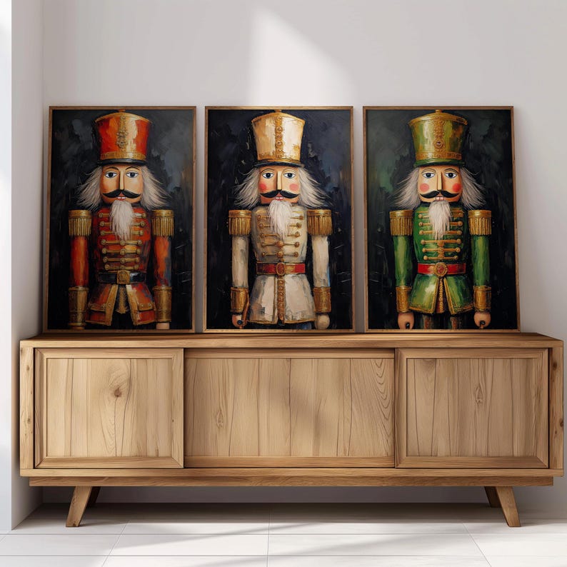Vintage Nutcracker Christmas Art Set