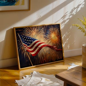 Vintage American Flag Painting