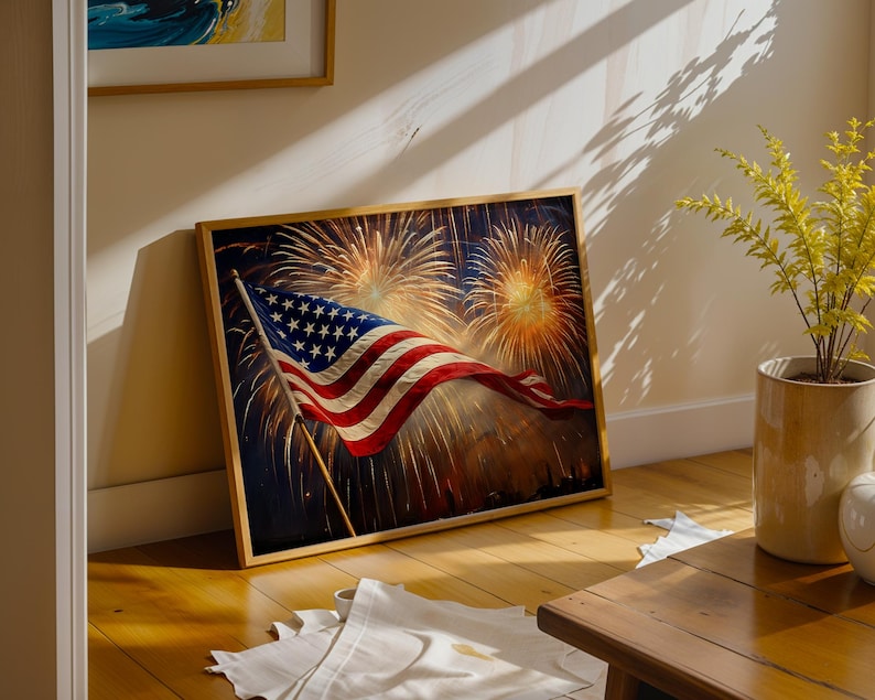 Vintage American Flag Painting