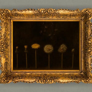 Moody Cottagecore Dandelion Painting