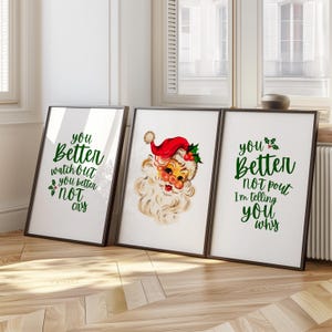 Santa Decorative Print | Holiday Santa Print | Santa Clause is Coming to Town Print | Xmas Decor-Print
