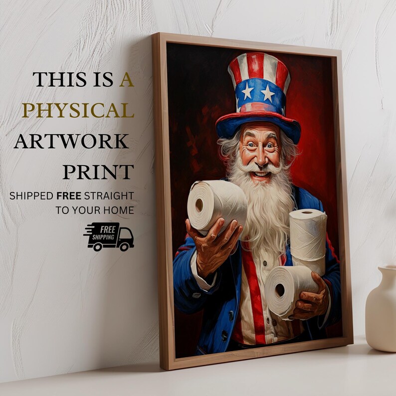 Sam Bath Funny Uncle Sam Bathroom Print | 4th of July Bathroom Decor | Patriotic ...