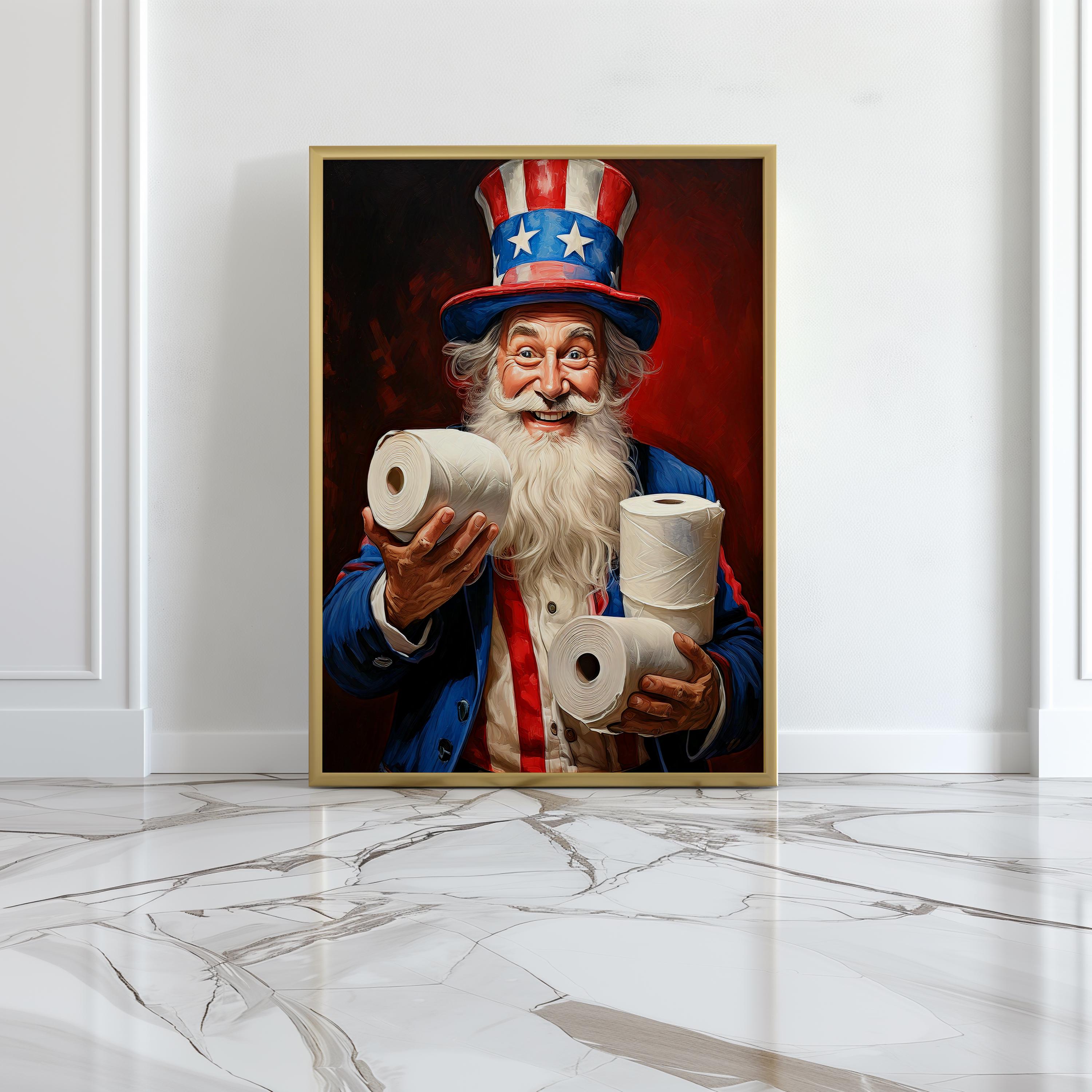 Funny Uncle Sam Bathroom Print | 4th of July Bathroom Decor