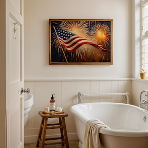 Vintage American Flag Painting