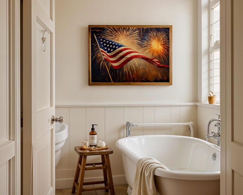 Vintage American Flag Painting