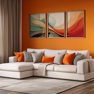 Abstract Earthtone Calming Wall Art Set of 3