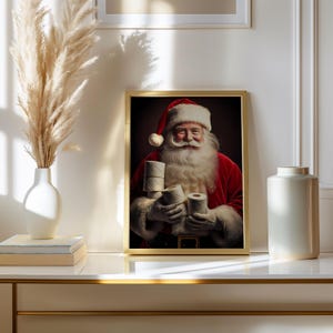 Funny Santa Bathroom Art
