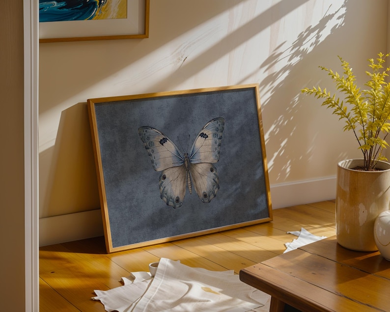 Blue Cottagecore Butterfly Painting