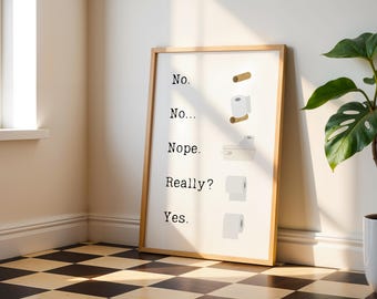 Lustiges Badezimmer Printable | Toilettenpapier Regeln | Humorvolle Toilettenpapierrolle Wegbeschreibung Digitaler Download