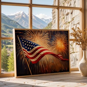 Vintage American Flag Painting
