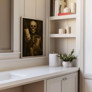 Bathroom Skeleton Print