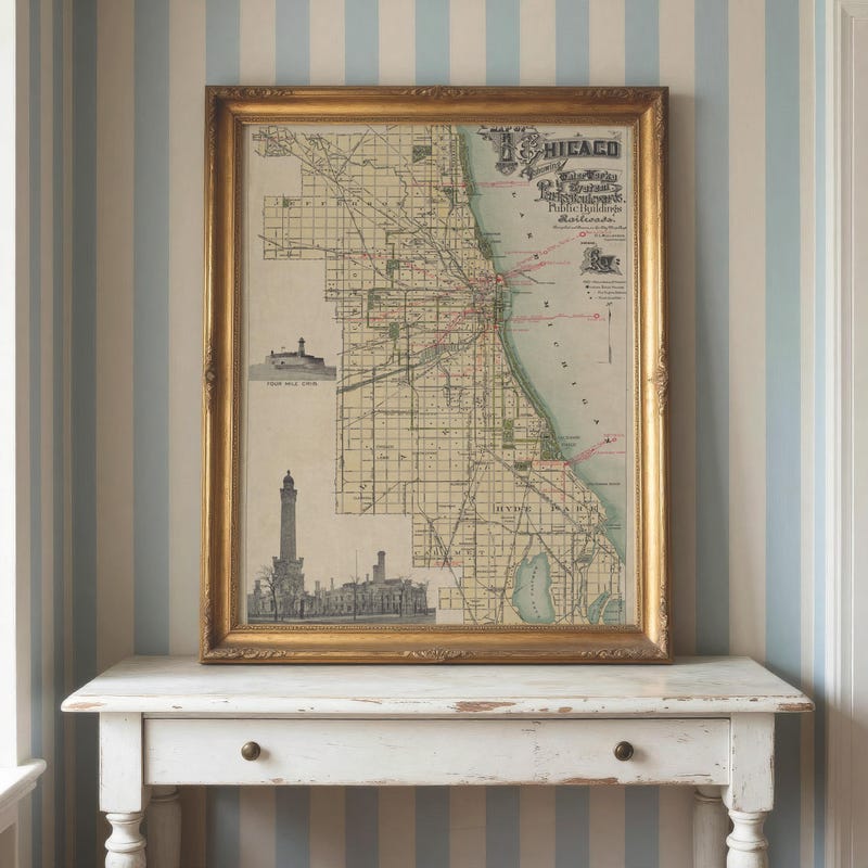 Print Cta Chicago Map Print 18x24 - Etsy