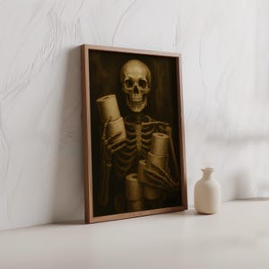 Bathroom Skeleton Print