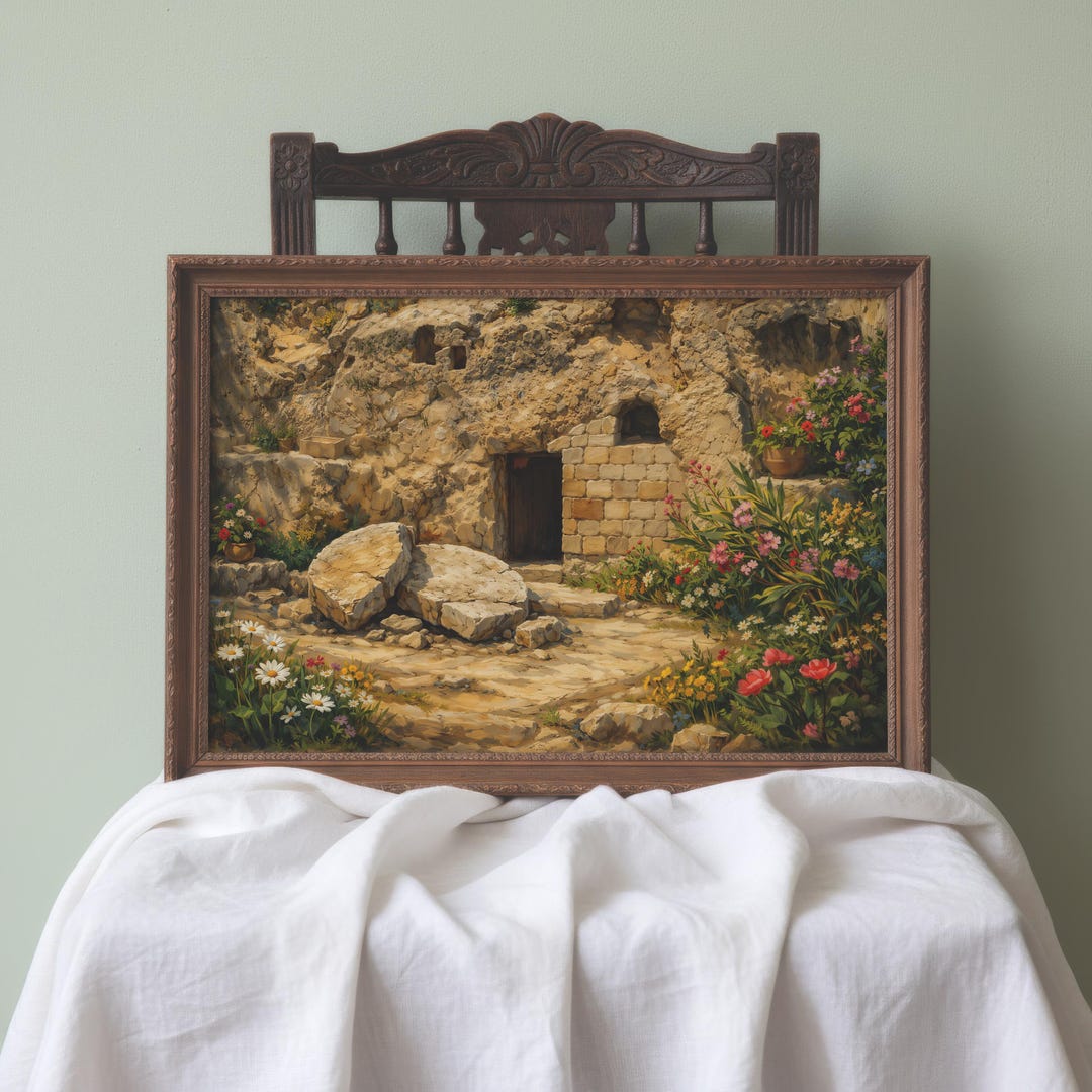 Empty Tomb Resurrection Art Print | Garden Easter LDS Christian Decor ...