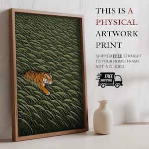 Japanese Tiger Wall Art Physical Print. Frame Not Included
