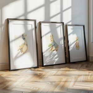 Peter Rabbit and Flopsy Watercolor Nursery Art
