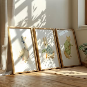 Peter Rabbit Watercolor Nursery Prints Set of 3 | Cute Nursery Wall Art ...