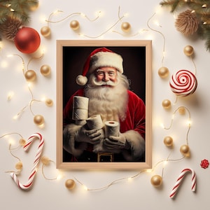 Funny Santa Bathroom Art