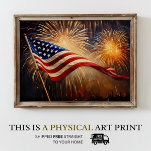 Vintage American Flag Painting Printed and Shipped