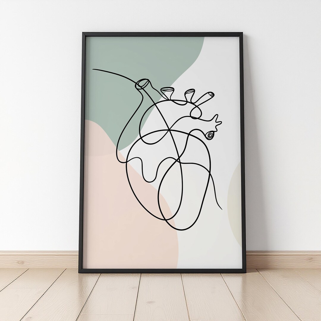 Anatomical Heart Wall Art | Cardiologist Gift, Modern Clinic Decor ...