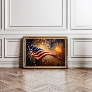 Vintage American Flag Painting