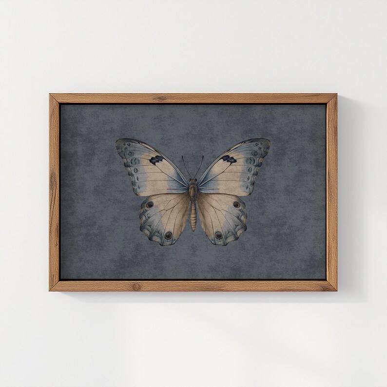 Blue Cottagecore Butterfly Painting