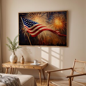 Vintage American Flag Painting