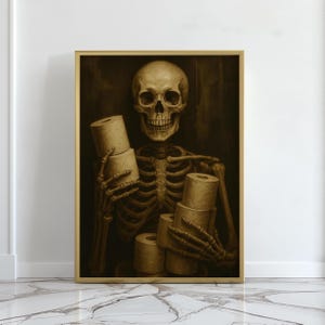Bathroom Skeleton Print
