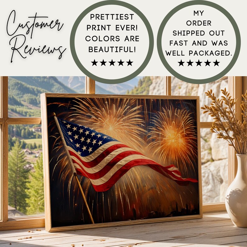 Vintage American Flag Painting Reviews