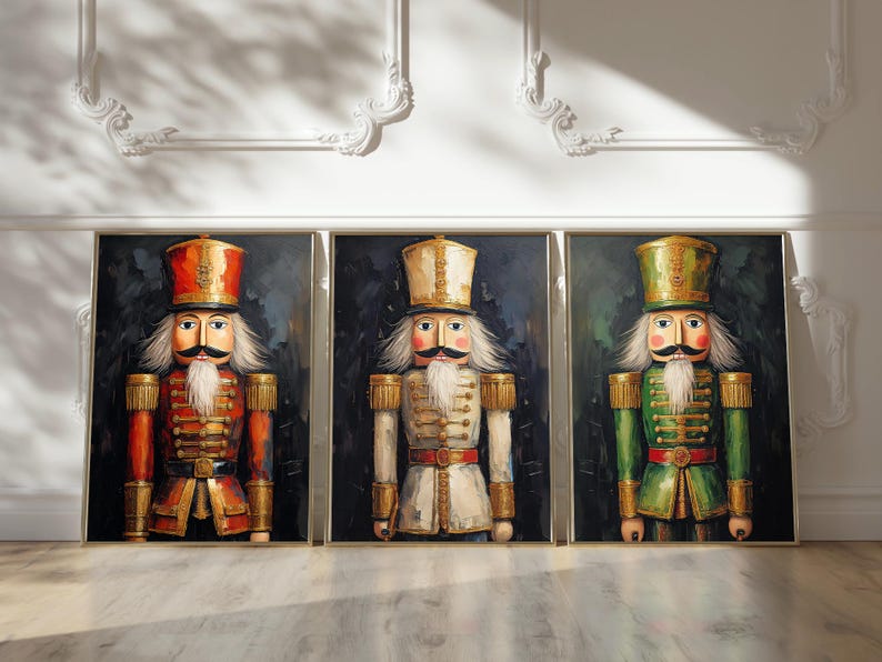 Vintage Nutcracker Christmas Art Set