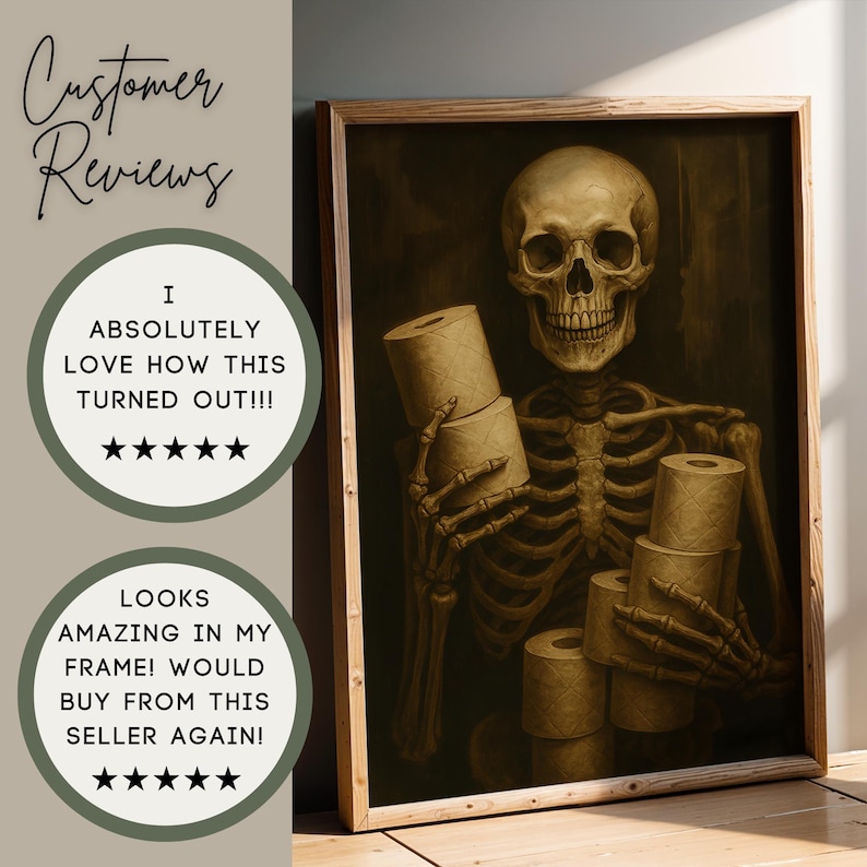 Bathroom Skeleton Print Reviews
