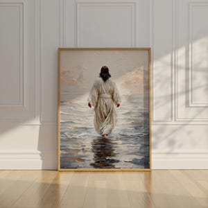Jesus Walk on Water Wall Art | Christianity Artful Wall Print | Jesus Artful Prints | Faith Inspired Decor