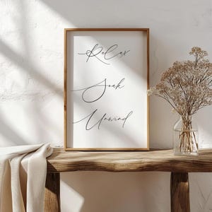 Relax Soak Unwind Wall Print