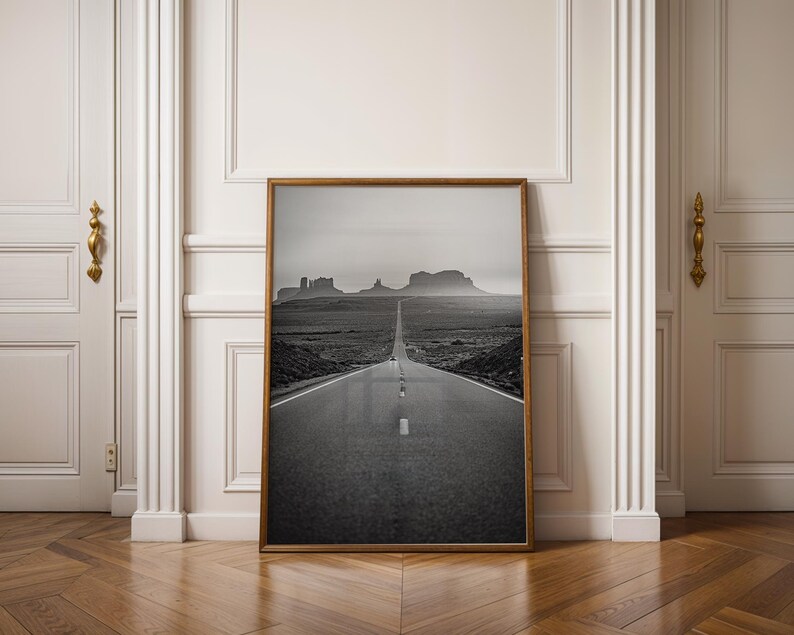 Monument Valley Black and White Poster | Vintage Desert Art Print ...