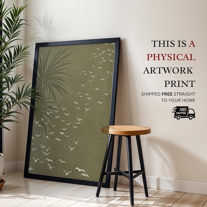 Flock of Birds Olive Physical Print