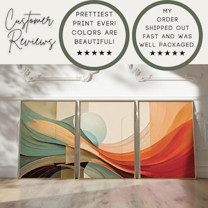Abstract Earthtone Calming Wall Art Set of 3 Reviews