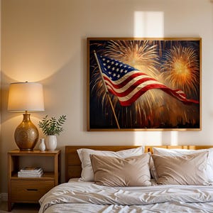 Vintage American Flag Painting