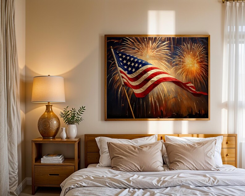 Vintage American Flag Painting