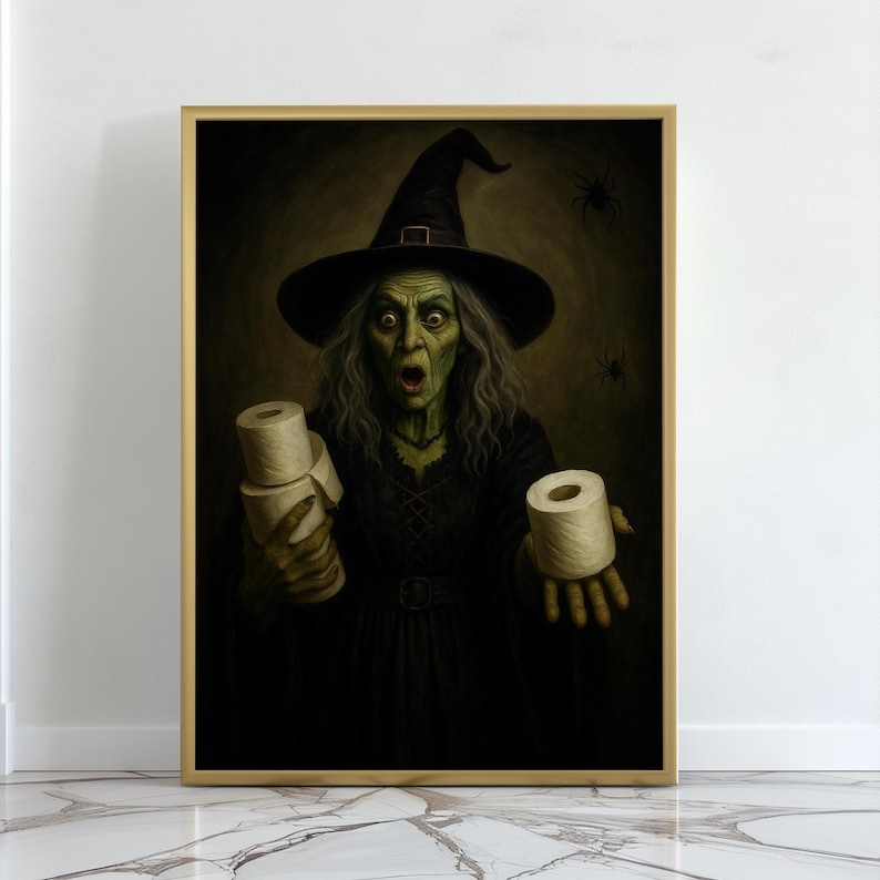 Halloween Bathroom Witch Print