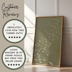 Flock of Birds Olive Print Reviews