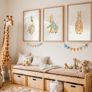 Peter Rabbit and Flopsy Watercolor Nursery Art